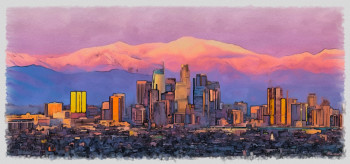 Named contemporary work « los ángeles down town », Made by DOMINIQUE DULOT DIGITAL