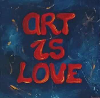 Named contemporary work « ART IS LOVE », Made by SARAH