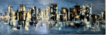 Named contemporary work « Blue city », Made by LILI RED