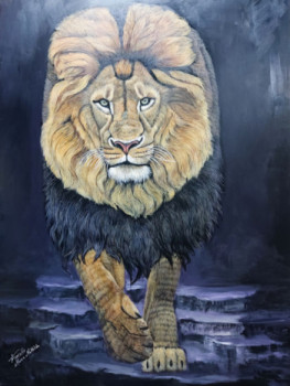 Named contemporary work « TOTEM LE LION », Made by FIORILLO MARIE MATHILDE