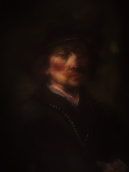 Named contemporary work « Inspiré de Rembrandt, Portrait Irréaliste d'un Nomade », Made by LA CIGOGNE