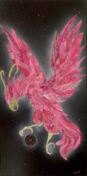 Named contemporary work « Phoenix Rose », Made by SYMBOLIC ART BZH