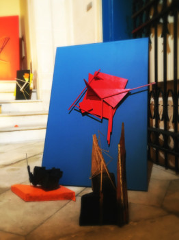 Named contemporary work « Rouge -bleu », Made by BIZZARE