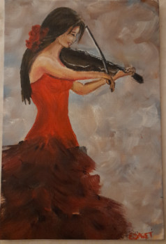 Named contemporary work « La violoniste », Made by CHRISELLE DARET