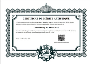 Named contemporary work « Certificat de mérite artistique », Made by MALIWAN DELPHINE SENN