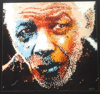 Named contemporary work « Nelson Mandela », Made by SUNZYR
