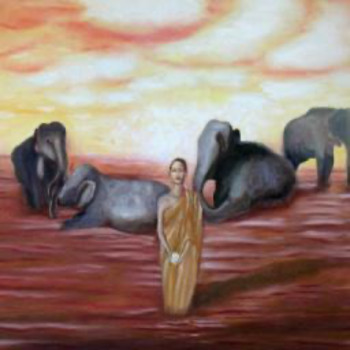 Named contemporary work « Éléphants et le journaliste », Made by SEA HEART COMPANY
