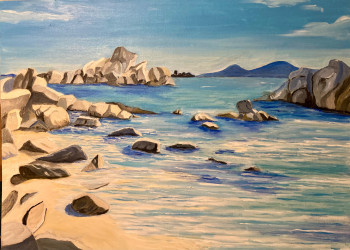 Named contemporary work « Plage de Santa Giulia 2 », Made by MOLIA