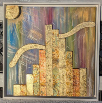Named contemporary work « Stadt und Fluss », Made by MICINTERART