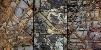 Named contemporary work « Triptyques roches 001 », Made by SPYRO