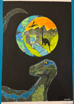 Named contemporary work « La bulle du dino », Made by ART'NAR CHIC