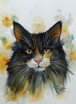 Named contemporary work « minette tricolore », Made by SYLVIE PINON