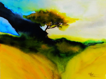 Named contemporary work « arbre isolé », Made by SYLVIE PINON