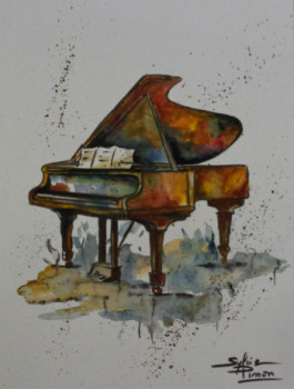 Named contemporary work « piano coloré », Made by SYLVIE PINON