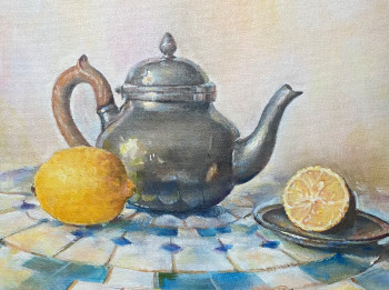 Named contemporary work « Théière sur la table marocaine », Made by NATALIA SIMONIAN