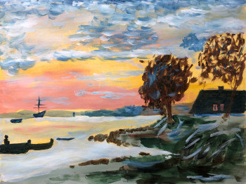 Named contemporary work « Coucher de soleil normand », Made by FRANçOIS ROCHET
