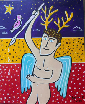 Named contemporary work « L’inspiration à l’écriture », Made by FRANCK THOMAS