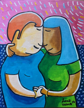 Named contemporary work « Les amoureux », Made by FRANCK THOMAS