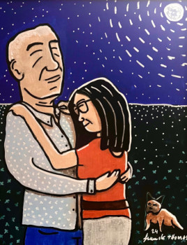 Named contemporary work « Tati et Guillaume », Made by FRANCK THOMAS