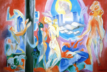 Named contemporary work « Le Jugement dernier », Made by LOUIS CAILLAUD D'ANGERS