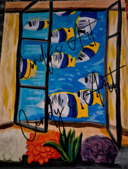 Named contemporary work « Une fenetre sous l'ocean », Made by CINDY DESJARDINS
