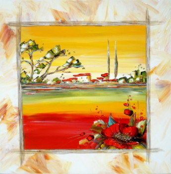Named contemporary work « Doux été », Made by RACHEL