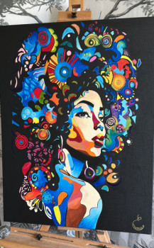 Named contemporary work « Portrait pop art », Made by EMMA