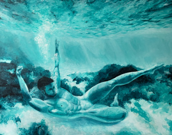 Named contemporary work « Nageur 3 », Made by JYM