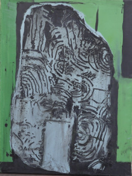 Named contemporary work « fond vert », Made by FERNANDEZ
