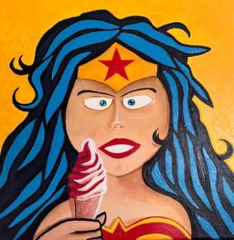 Named contemporary work « Wonderwoman », Made by FRANCK THOMAS