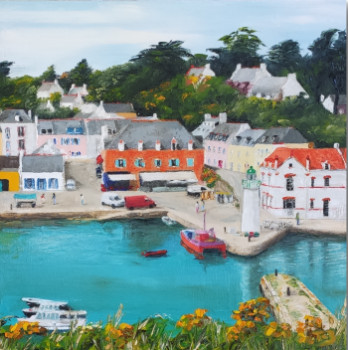 Named contemporary work « Au port de Sauzon », Made by THIERRY LE BOULANGER