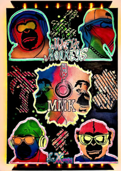 Named contemporary work « Mafia Monkey2 », Made by LE X MONEY