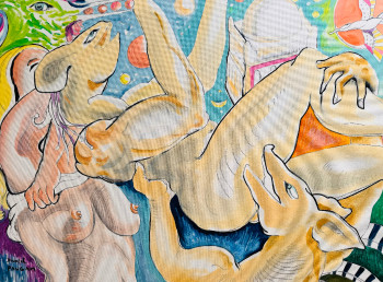 Named contemporary work « Au bain ! », Made by PAUGAM PAUGAM DANIEL