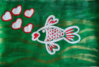 Named contemporary work « Poisson bisous », Made by MG