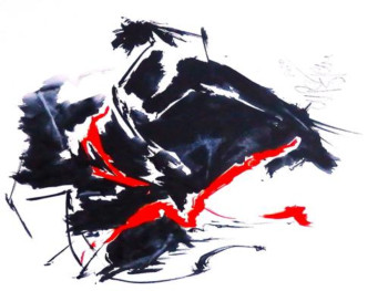Named contemporary work « tableau 4 série kim an jong », Made by MARIE-PIERRE ESTEVE