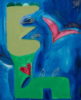 Named contemporary work « l'animal magique et le papillon », Made by LUISA NEIGE
