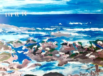 Named contemporary work « Mouettes à Benerville », Made by SMO