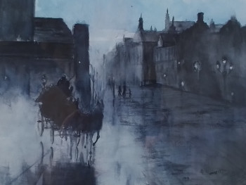 Named contemporary work « Le soir dans une autre époque », Made by BONVARLET