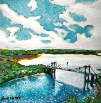 Named contemporary work « Le pont de Lézardrieux », Made by FRANCK THOMAS