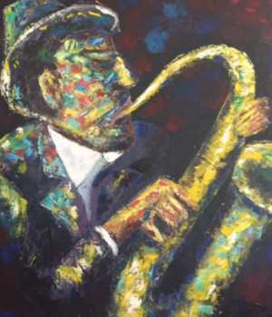 Named contemporary work « Le saxophoniste », Made by ANTOINE LOPEZ