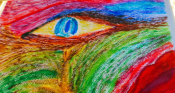 Named contemporary work « L'OIEL DE SANDRA », Made by REINA