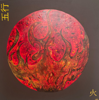 Named contemporary work « Feu », Made by CHRYSTELLE LAMOUREUX CHL
