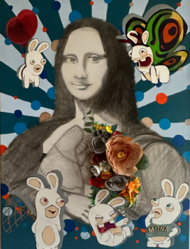 Named contemporary work « Mona fleurie et les lapins crétins », Made by TIF & TIT