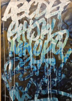 Named contemporary work « Alpha Gueuta Blue », Made by YAKO