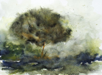 Named contemporary work « arbre isolé 2 », Made by SYLVIE PINON
