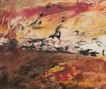 Named contemporary work « Afrique en feu », Made by DOMIEL