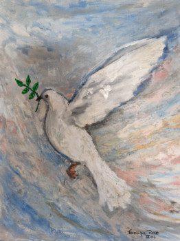 Named contemporary work « Colombe de la Paix », Made by VéRONIQUE ROSE