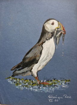 Named contemporary work « Macareux moine », Made by VéRONIQUE ROSE
