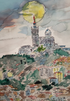 Named contemporary work « Marseille ~ ND de la Garde », Made by CHOUANS