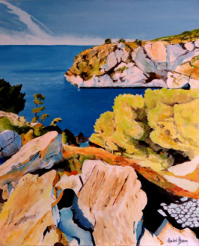 Named contemporary work « Crique costa brava », Made by ANDRé BLANC
